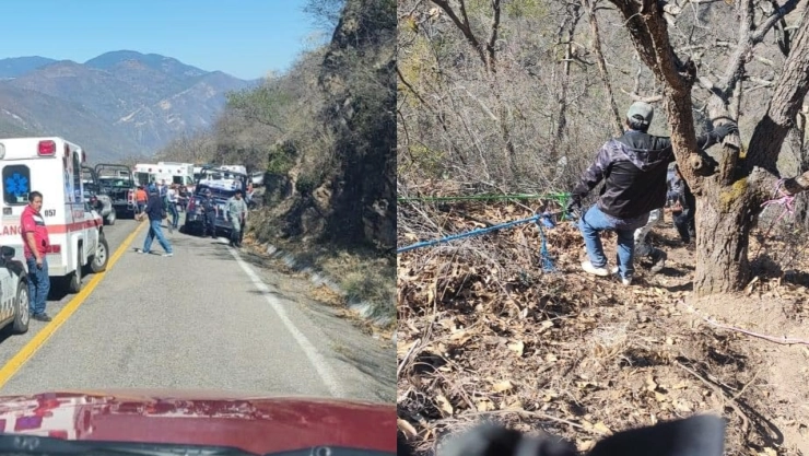 Volcadura de una urvan en la sierra de Oaxaca deja 5 muertos