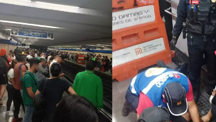Fuerte accidente en el Metro CDMX, hombre cae de las escaleras