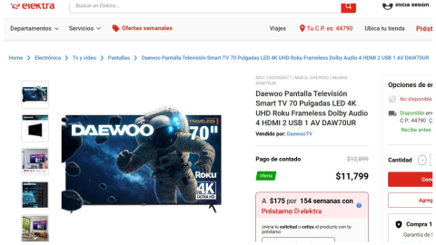 precio pantalla 70 pulgadas
