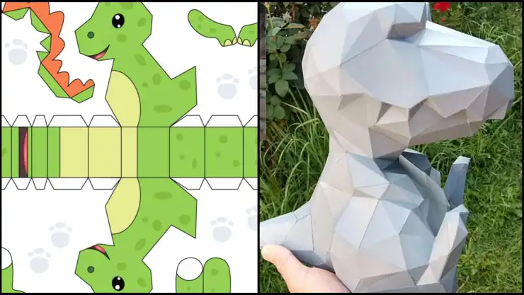 manualidades de dinosaurios muñecos papel