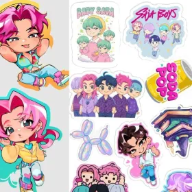 Saja Boys Ideas de stickers chibi para fans de Kpop Demon Hunters y decorar objetos.jpg