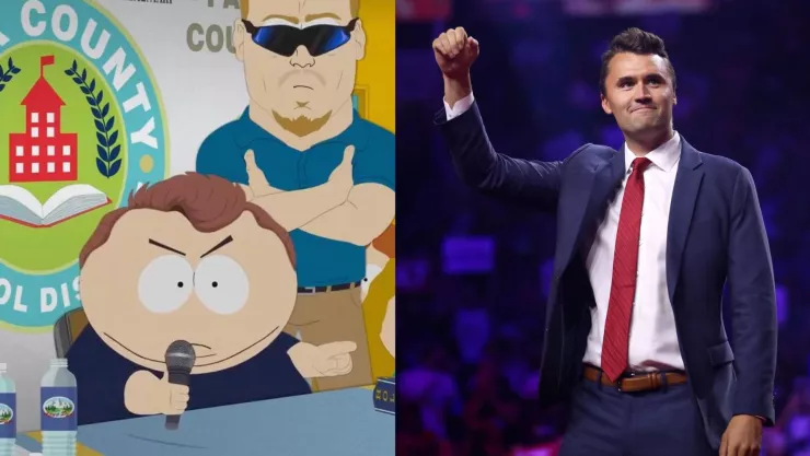 Charlie Kirk imitado por Eric Cartman en South Park