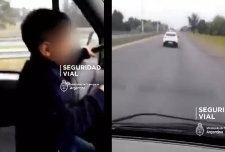 Hombre obliga a su hijo de 7 años a manejar un camión
