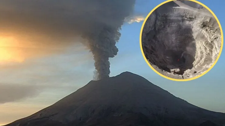 Interior del volcán Popocatépetl