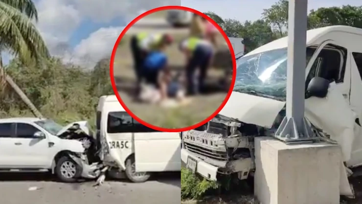 Accidente deja a personas lesionadas en la carretera federal 307 tramo Playa del Carmen - Cancún