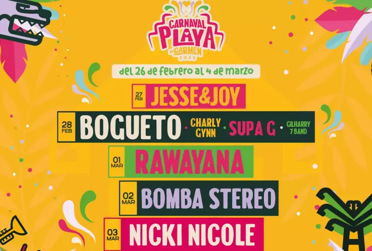 Carnaval de Playa del Carmen 2025 Cartelera completa de artistas invitados, fechas y horario.jpg