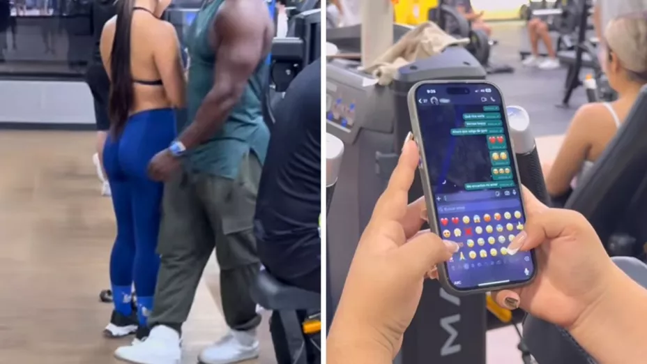 El momento fue captado mientras la pareja entrenaba junto a una amiga y el presunto entrenador