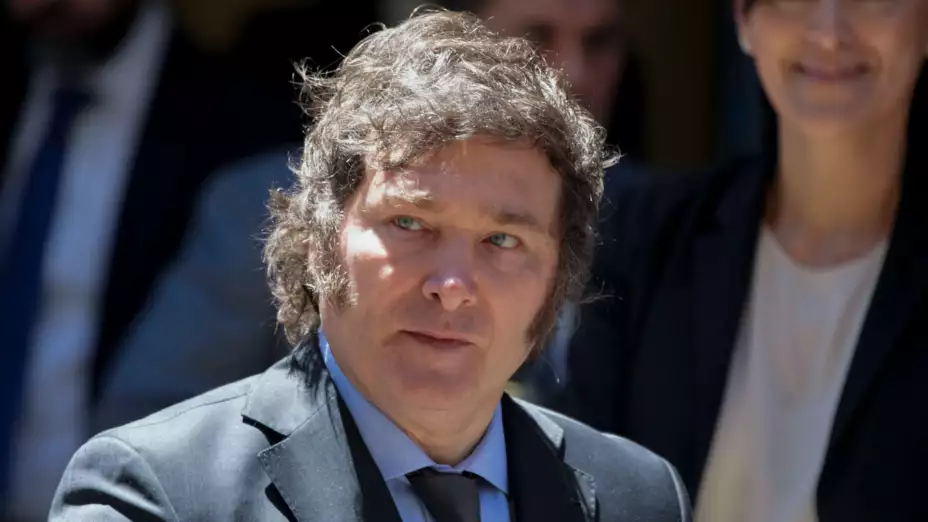 Javier Milei a su salida de un evento en Buenos Aires.