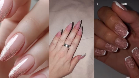 14 diseños de uñas rosas con brillos que te harán ver espectacular en cualquier ocasión