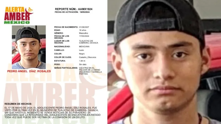 Alerta Amber Pedro Ángel Díaz Robles Oaxaca