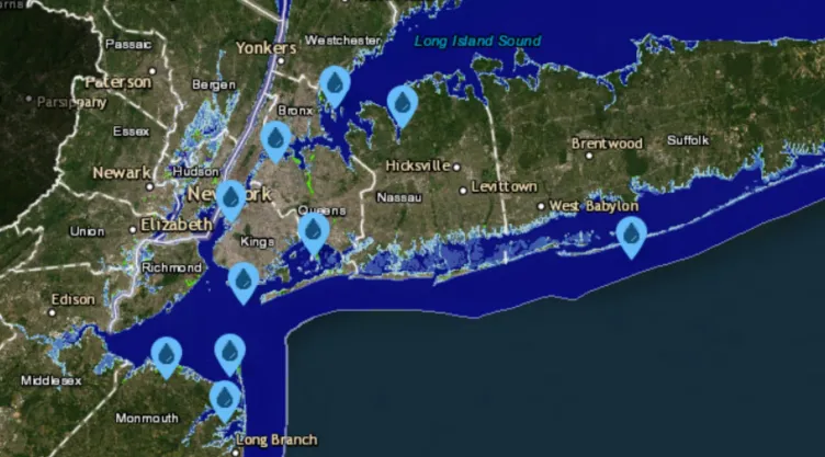 Las ciudades de Nueva York que quedarían bajo el agua en el 2100.jpg