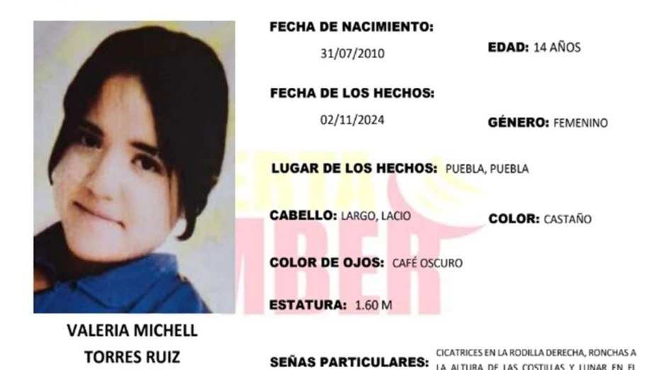 valeria michell  desaparecida puebla