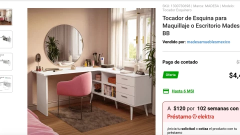 Así es el tocador de Elektra