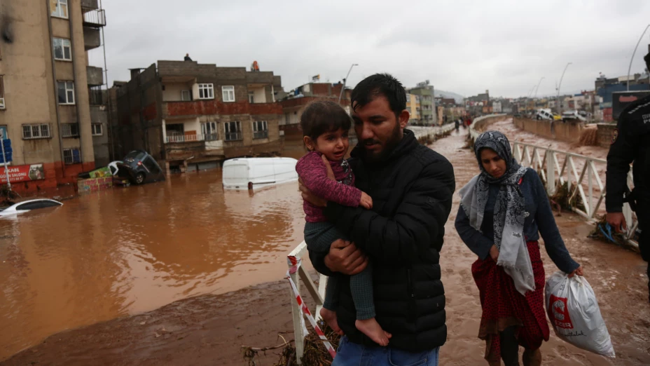 Zona afectada por fuertes lluvias e inundaciones en Sanliurfa, Turquía.
