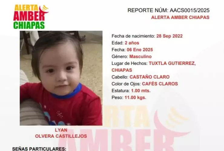 Alerta Amber Chiapas Lyan Olvera