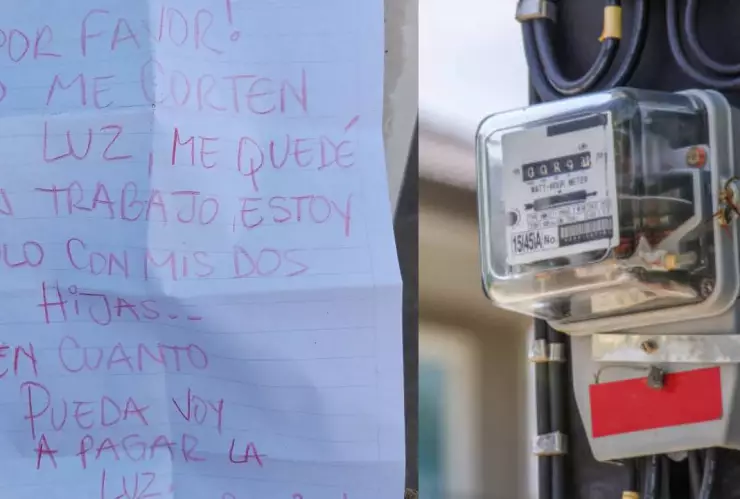 Padre pide que no le corten la luz en argentina.