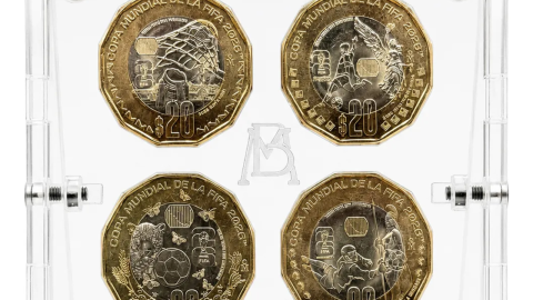 Monedas 20 pesos Mundial 2026 1,000 pesos