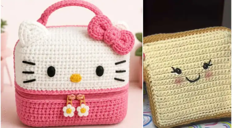 cómo hacer una lonchera de crochet