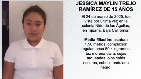 Desaparecida en Tijuana: Buscan a Jessica Maylin Trejo Ramírez de 15 años