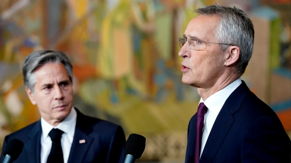 Antony Blinken y Jens Stoltenberg en Oslo, Noruega.
