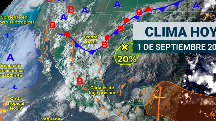 Clima hoy 1 de septiembre; frente frío n. 1