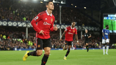Cristiano Ronaldo celebra un gol con el Manchester United