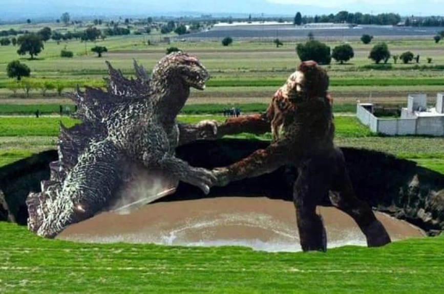 Godzilla y King Kong lo utilizaron de ring de lucha.