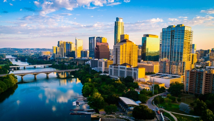 Sale el sol en Austin, Texas