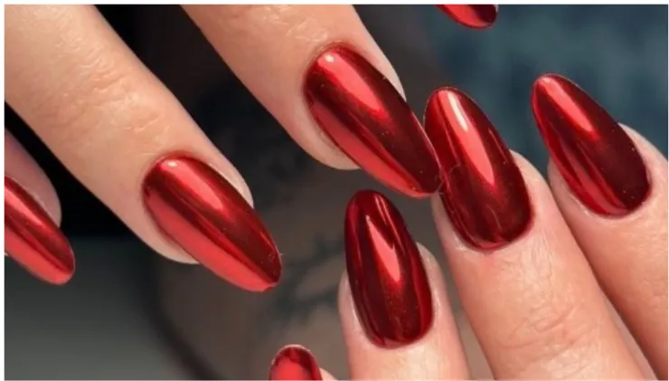 uñas rojas glossy diseños