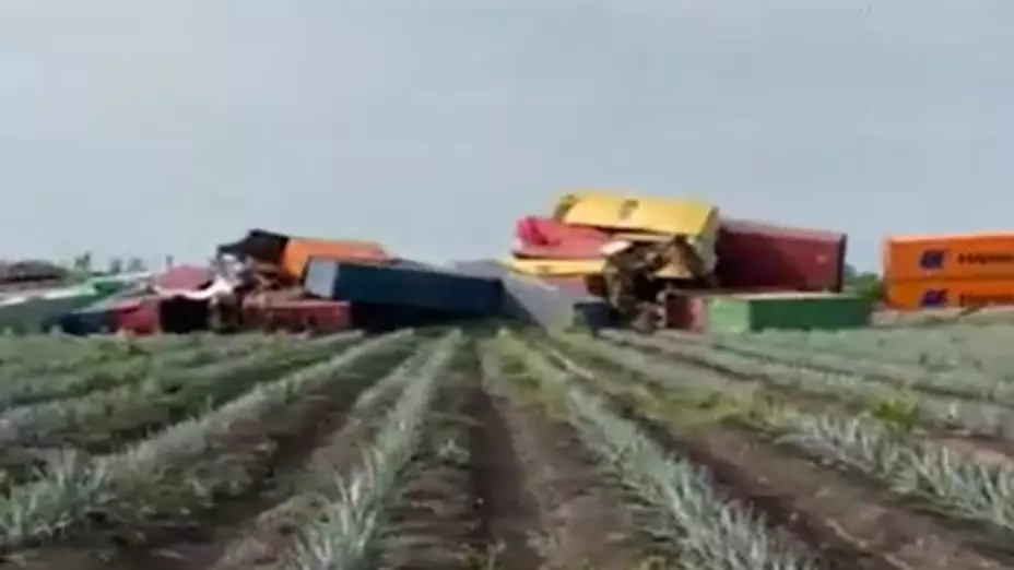 Tren de carga se descarrila en La Barca, Jalisco