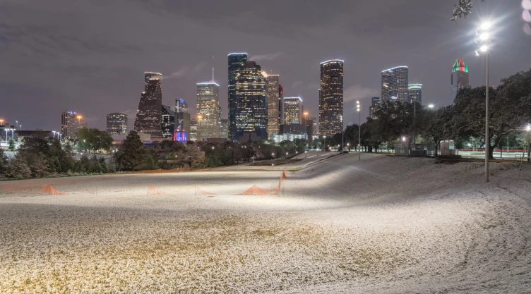 Calles de Texas nevadas