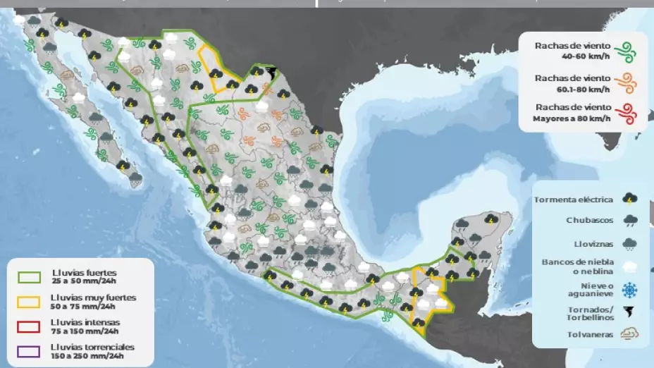 Clima en México 13 de septiembre de 2023