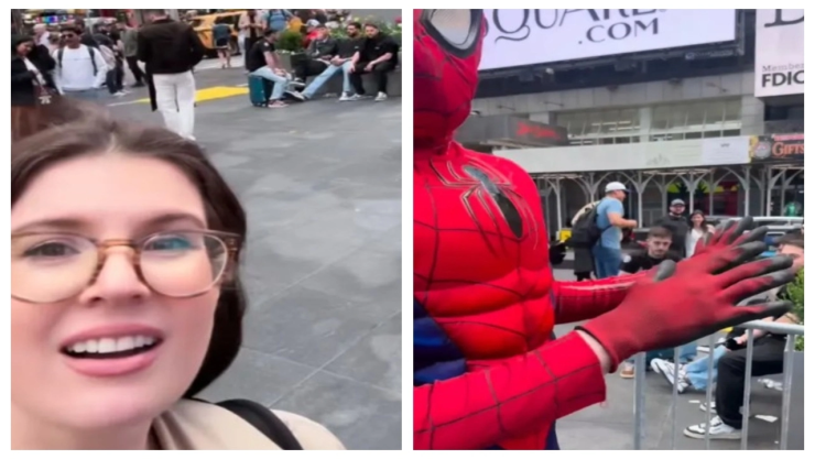 Spider-Man-los-denfiende-en-Times-Square-tras-insultos-de-enfermera-mental-a-turistas-israelíes.webp