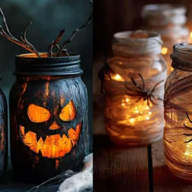 Día de Muertos y Halloween Ideas para hacer decoraciones con frascos de vidrio.jpg