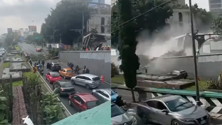 Colapsa inmueble en Ciudad de México y queda captado en video