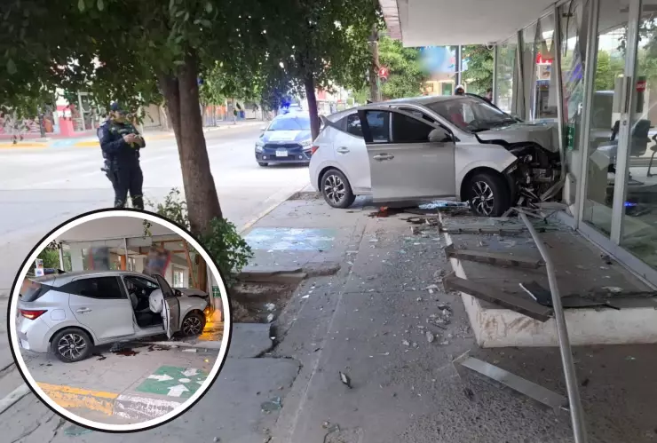 Accidente en banco de Guasave