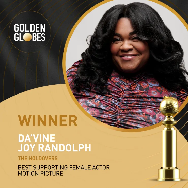 Da’Vine Joy Randolph ganó el premio a la Mejor Actriz de Reparto en los Globos de Oro 2024