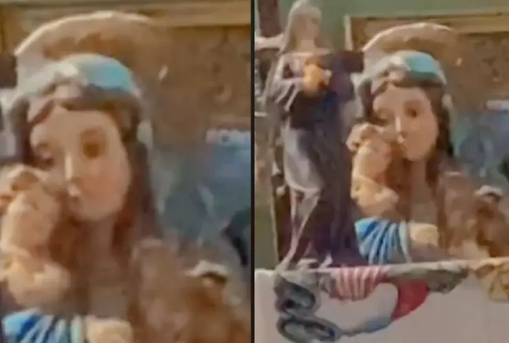 VIDEO | ¿Milagro o posesión? Captan a una figura de la virgen moviendo la boca