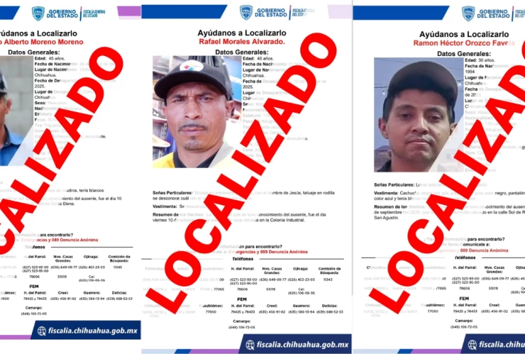 Localizan a 3 hombres en Chihuahua