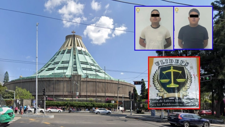 Detienen a dos extorsionadores de comerciantes en Basílica de Guadalupe en CDMX.