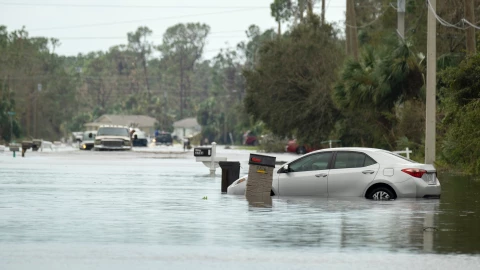 Calles inundadas en California, Estados Unidos