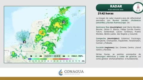 Continuarán las fuertes lluvias en Quintana Roo este domingo 11 de mayo de 2025