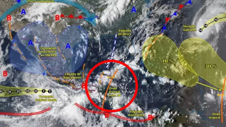 Clima: ¡Prepárate! Lluvias puntuales en Cancún y Quintana Roo hoy por la onda tropical 34