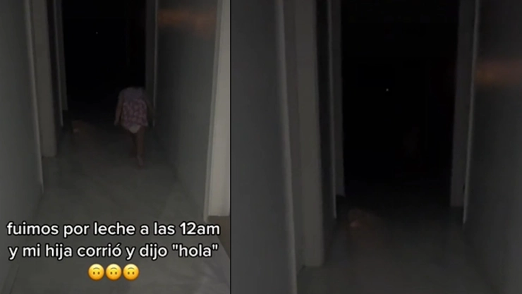 Menor saluda a niña a media noche.