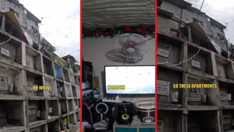 Familia vive en cementerio