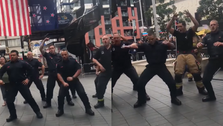 bomberos realizan el haka.png