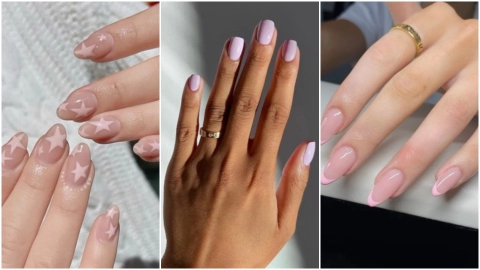 Modelos de uñas rosa pastel