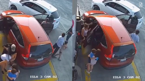 Asalto a familia en gasolinera de Veracruz captado en video