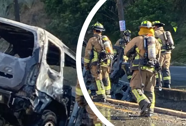 ¡Terror en la Sánchez Taboada! Volcadura provoca incendio en plena vía pública