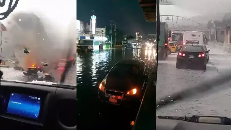 ¡Tláloc se enojó! Lluvia provoca granizada en Edomex; calles y avenidas bajo el agua | VIDEOS